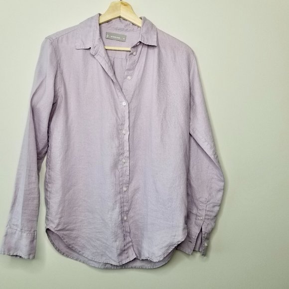 Everlane Women's Linen Relaxed Shirt in Purple - Picture 5 of 9